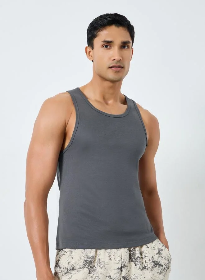 Styli  Pack of 2 - Men Cotton Ribbed Vest for Men | Best Price UAE